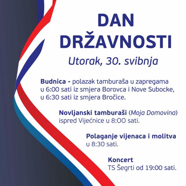 Dan državnosti - utorak, 30. svibnja - program