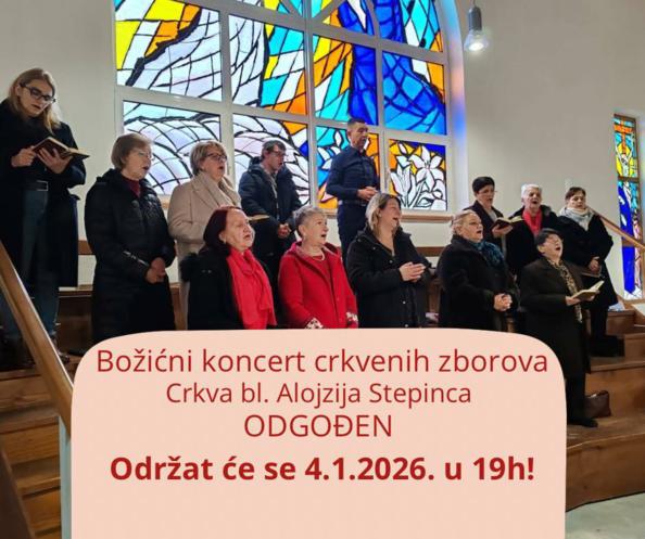 Obavijest o održavanju Božićnog koncerta crkvenih zborova